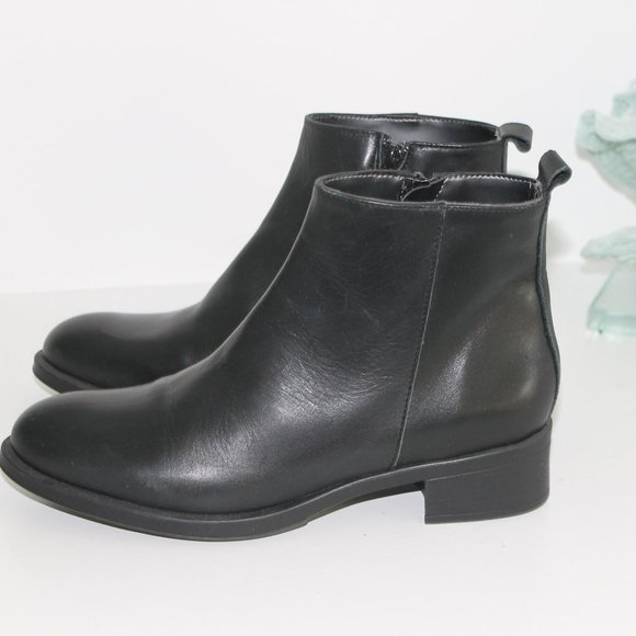 NEW Narf Genuine Leather Ankle Black Boots Womens Sz 37 / 6.5 made in Spain - Picture 5 of 8